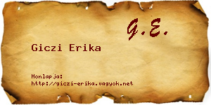 Giczi Erika névjegykártya